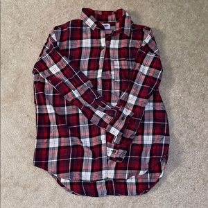 Old Navy Girl’s Petite Boyfriend Plaid Button Up